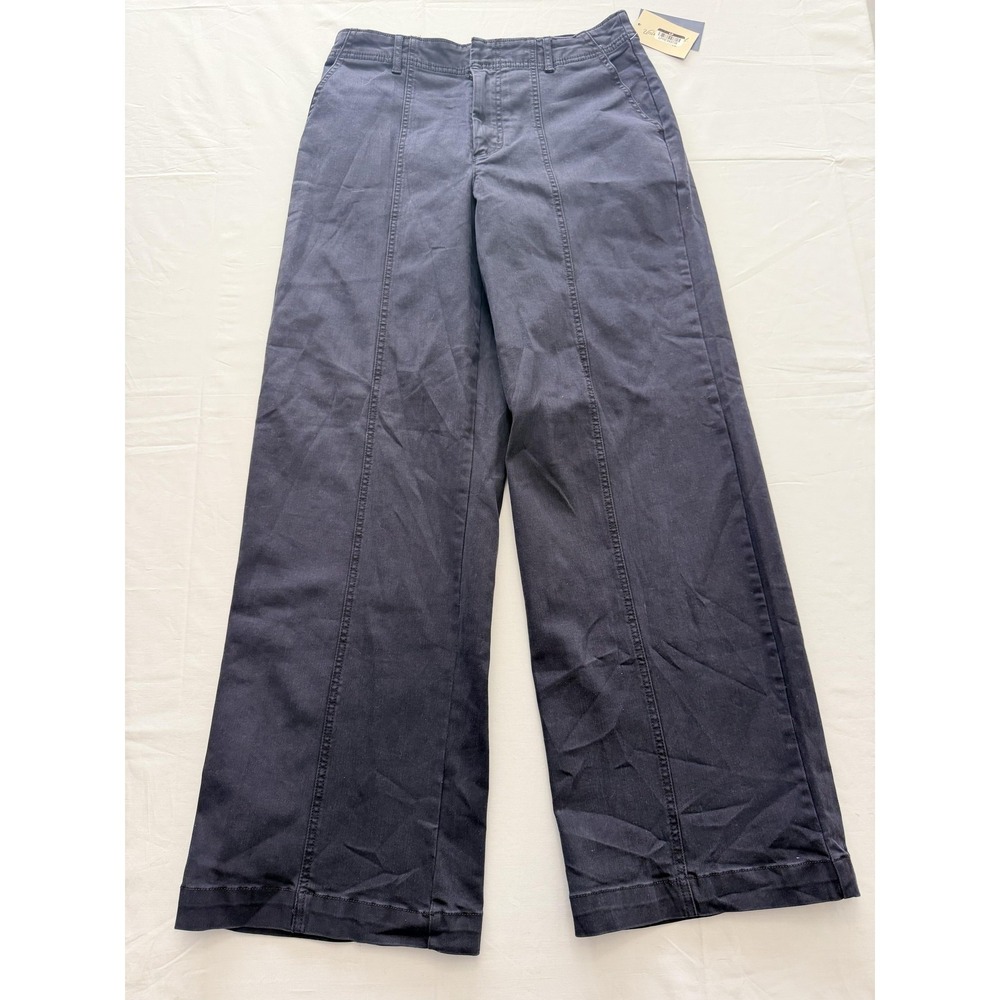 Universal Thread Pants Womens 8 Blue Chino Wide Leg Stretch Casual Workwear